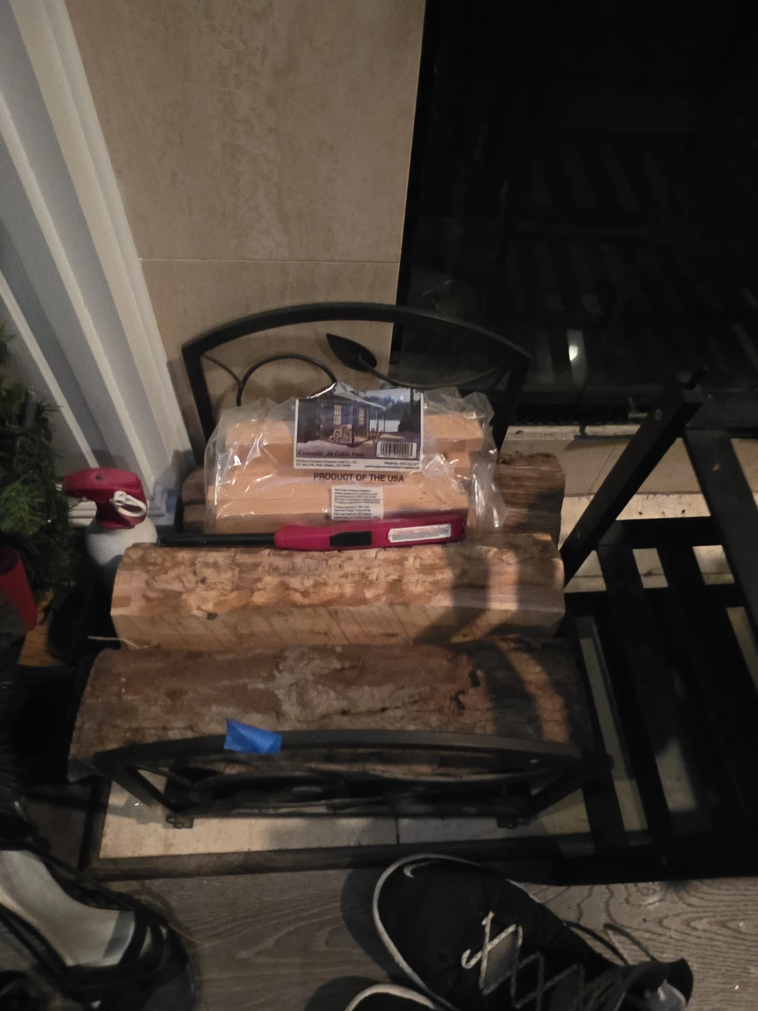 Black Metal Firewood Log Rack