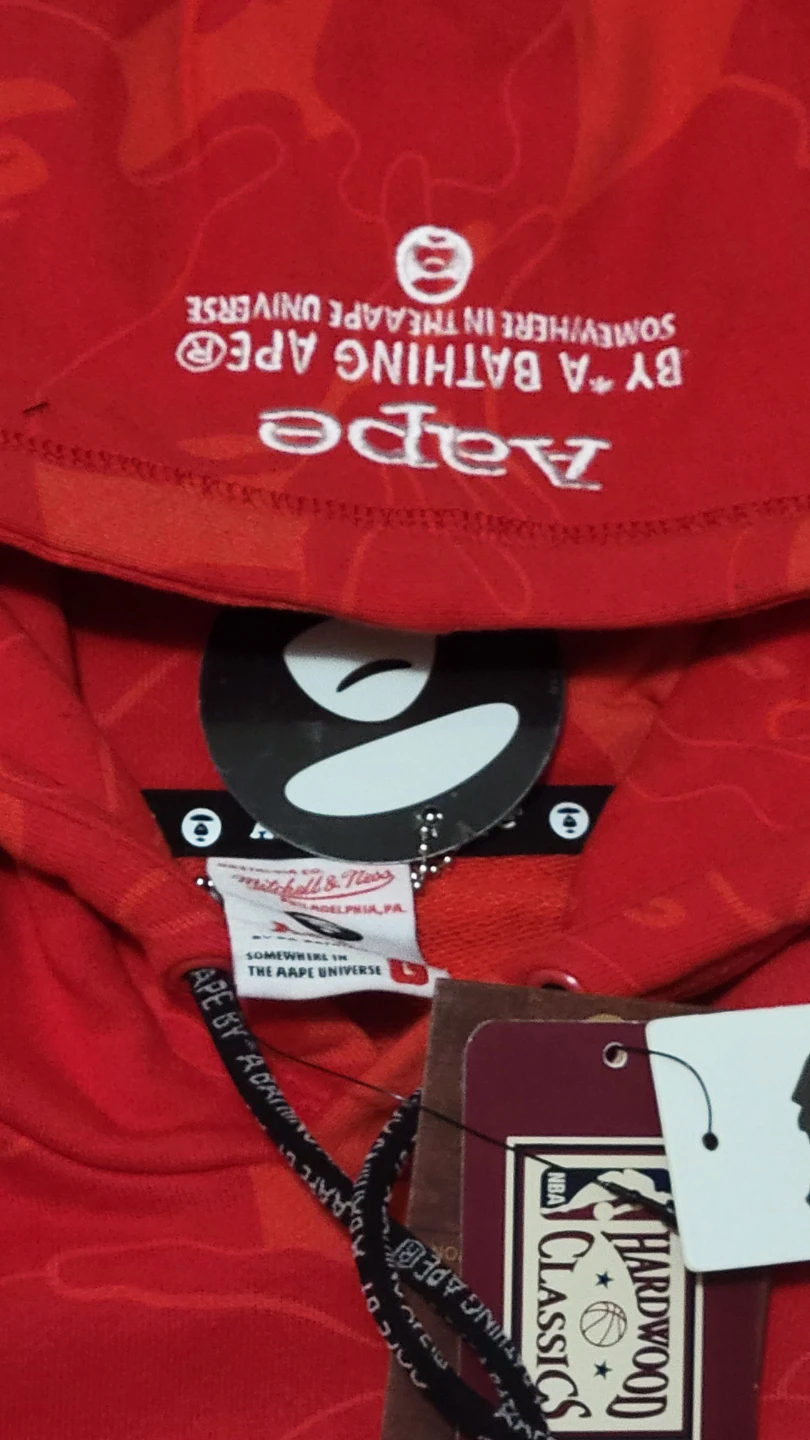 Aape x Mitchell & Ness Nets Hoodie Red size Large - photo 5
