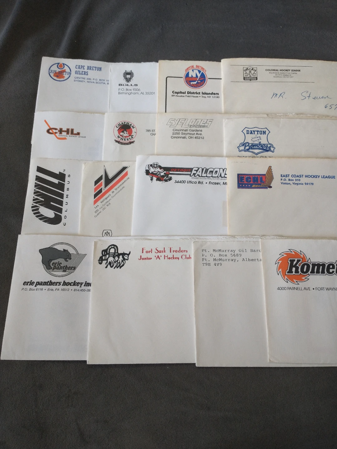 Neat! Nearly 500 envelopes from defunct hockey teams and leagues - photo 3