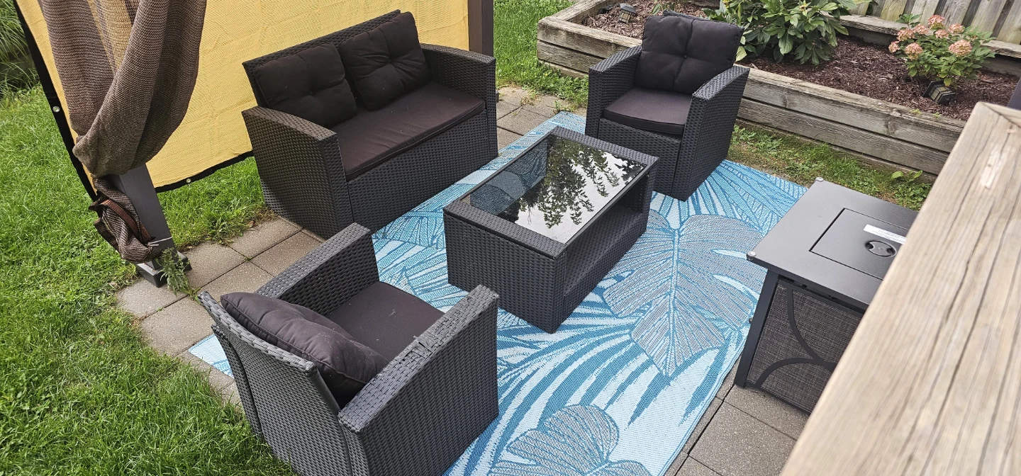 4 pc Wicker Patio Furniture Set