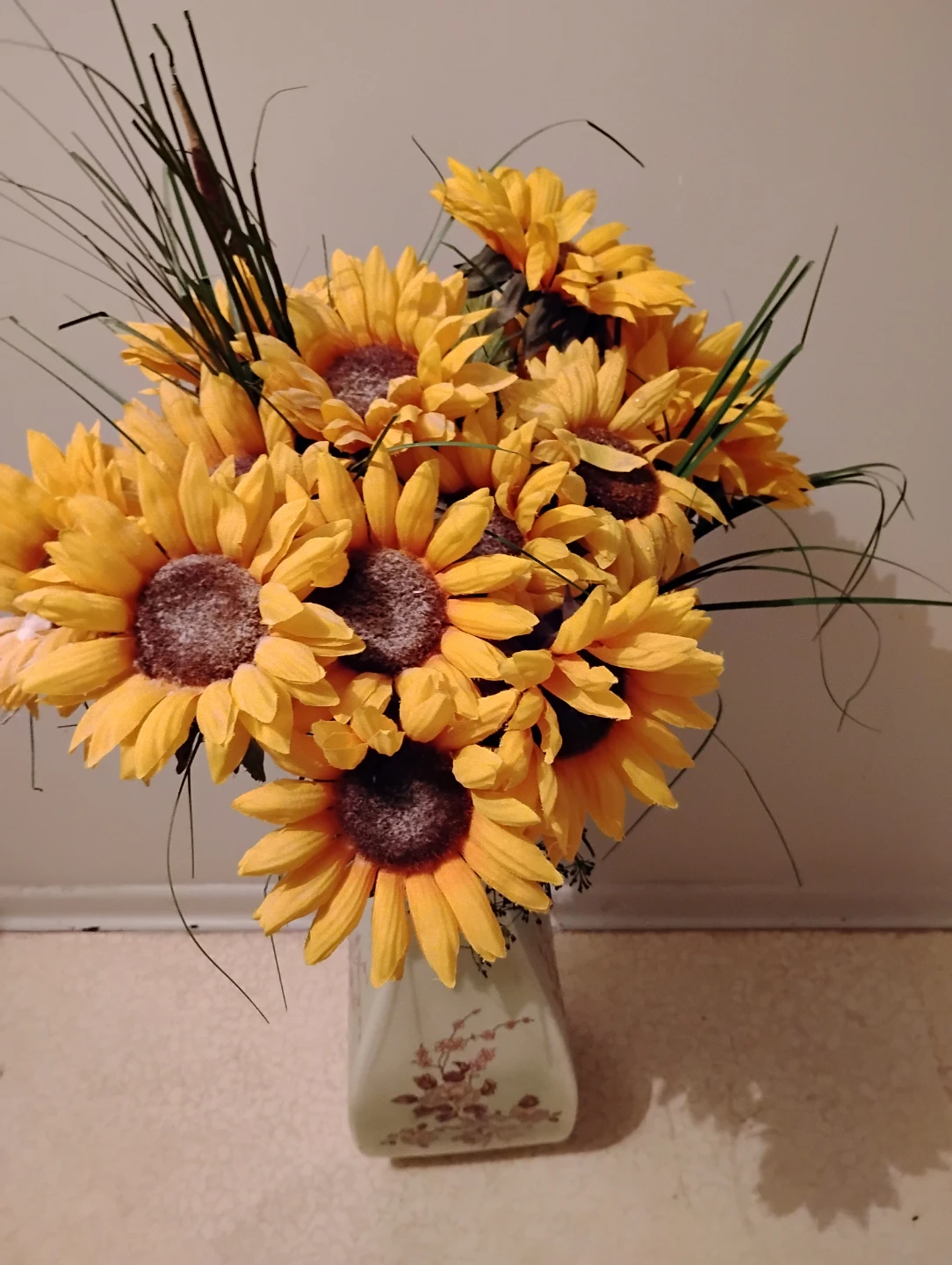 Artificial Sunflower Bouquet in Decorative Vase