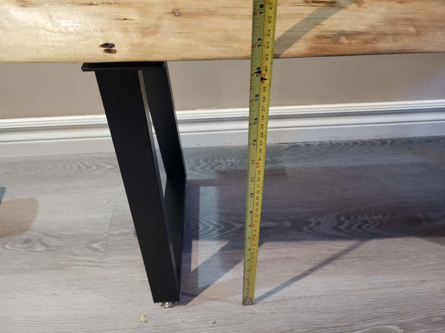 Live Edge Wooden Bench with Black Metal Legs - photo 5