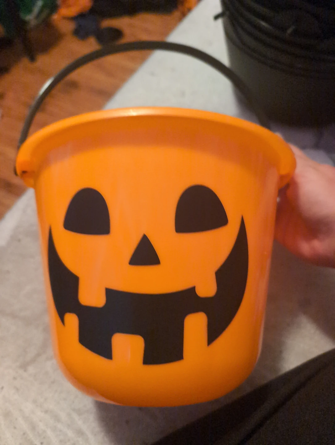 Orange Halloween Jack-o'-lantern Trick-or-Treat Bucket