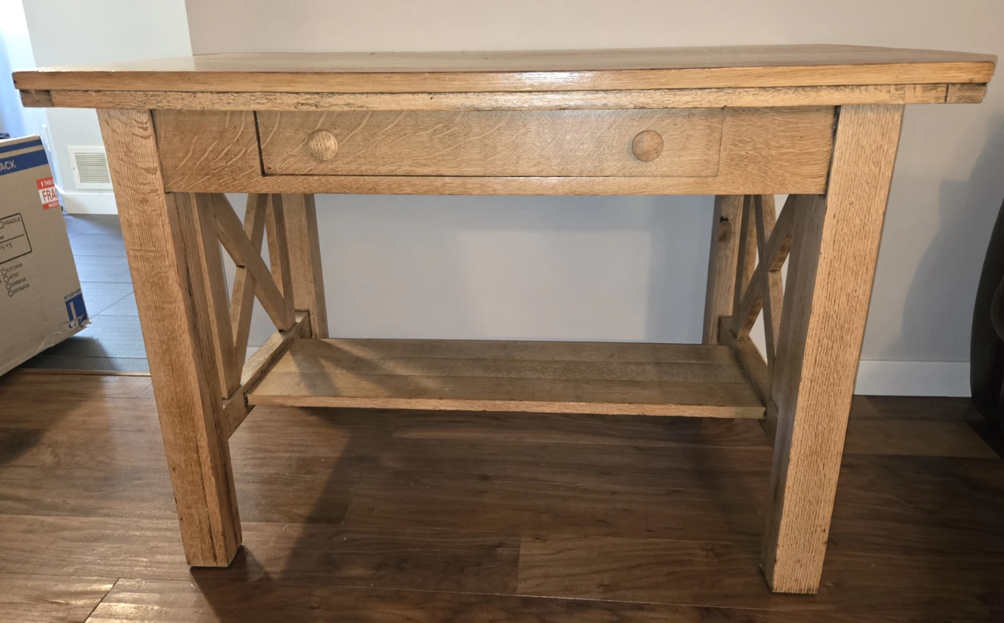 Antique tiger oak library table