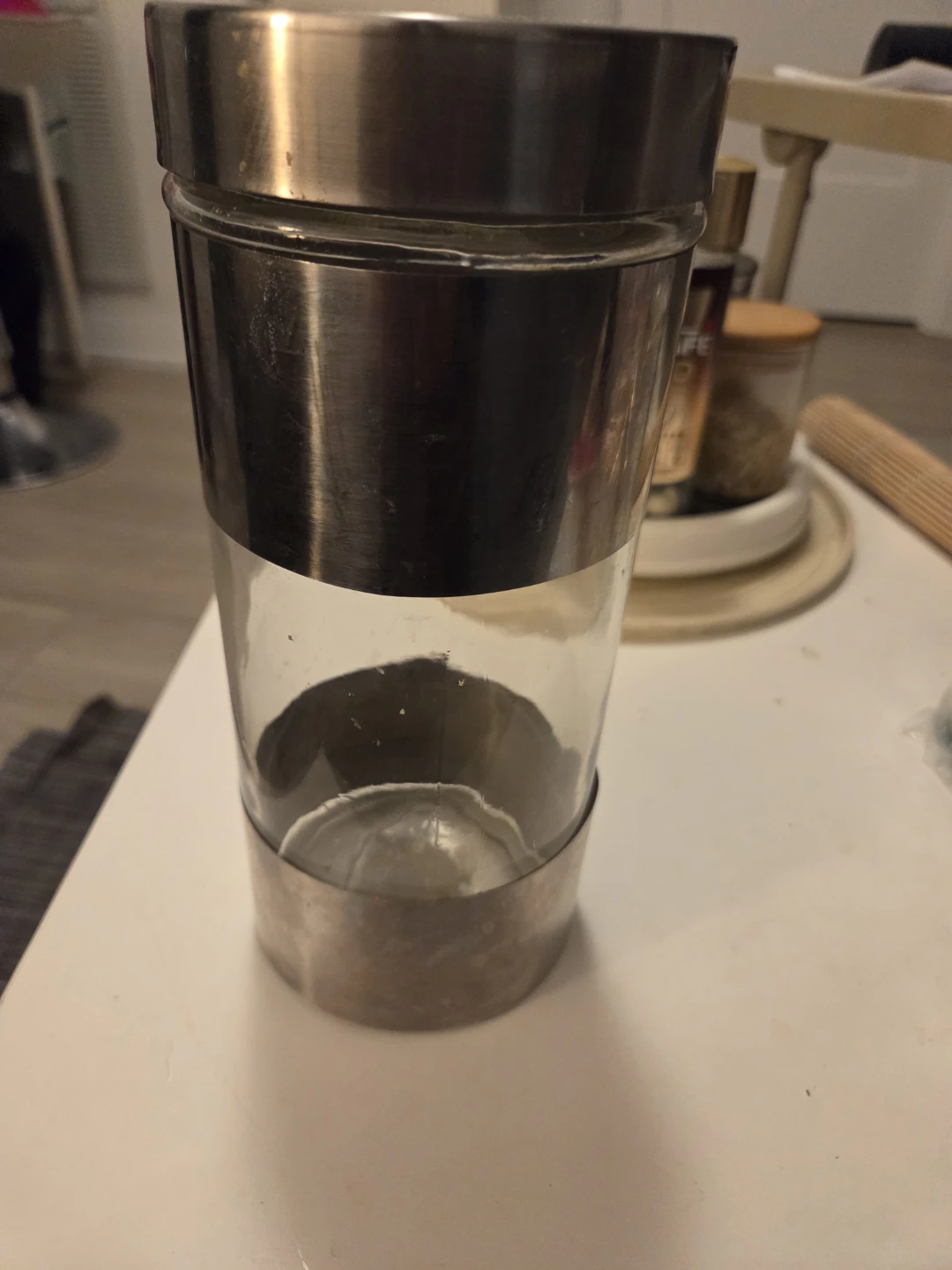 Glass storage canister with stainless steel accents - photo 5