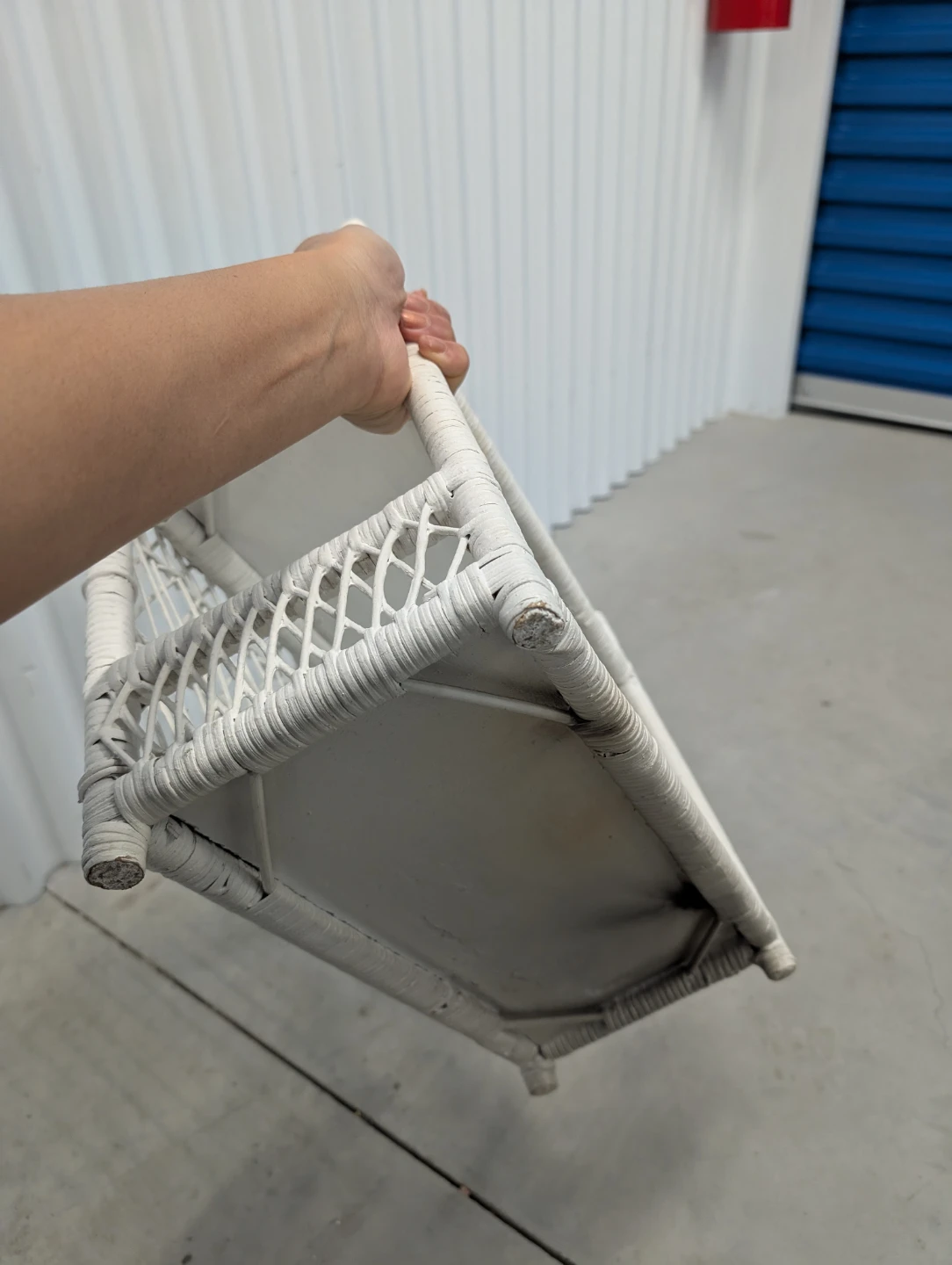 Mountable White Wicker Wall Shelf - photo 4