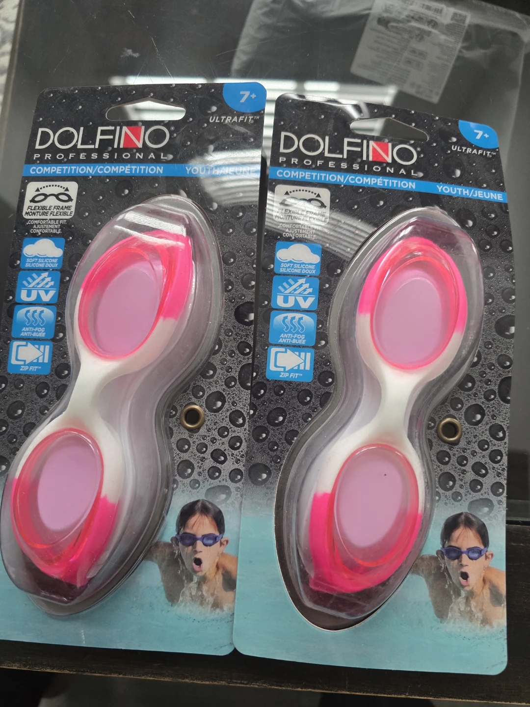 Brand new 2Pairs Dolfino Youth Competition Swim Goggles