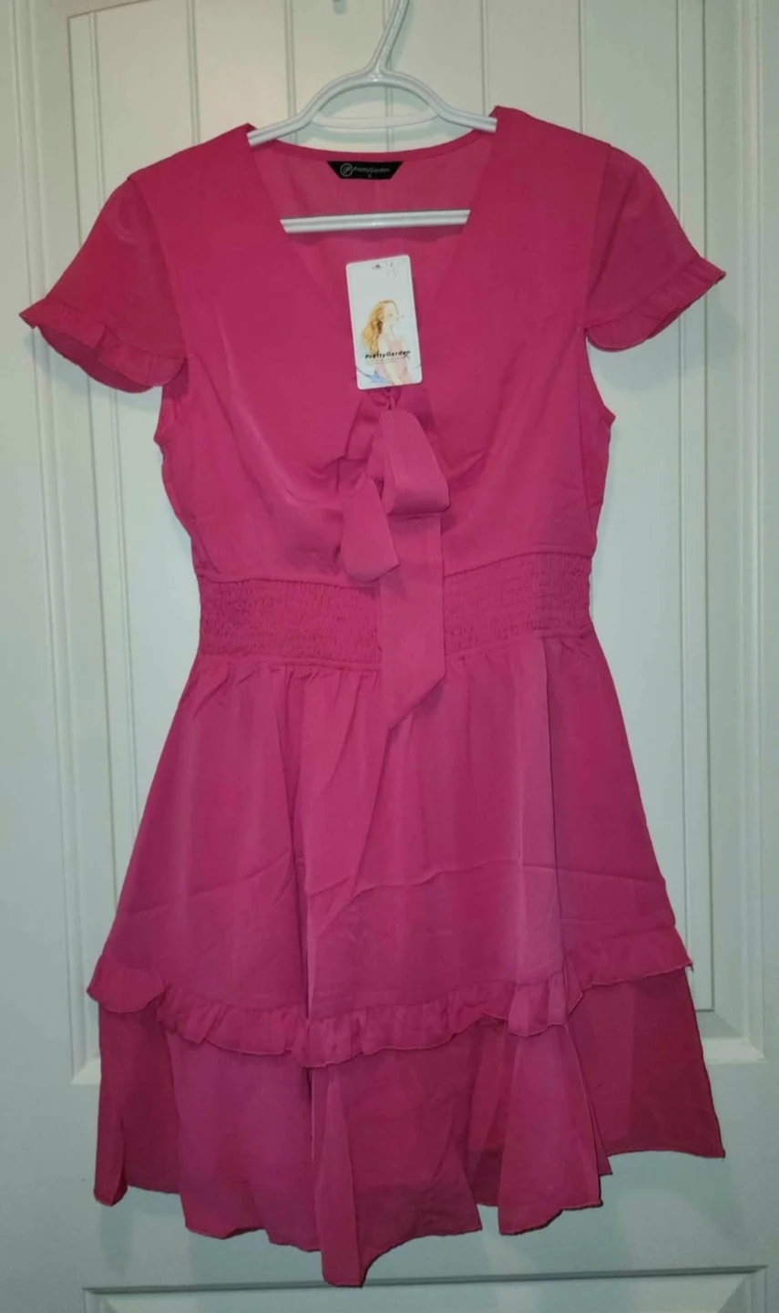 PrettyGarden Hot Pink Ruffled Dress