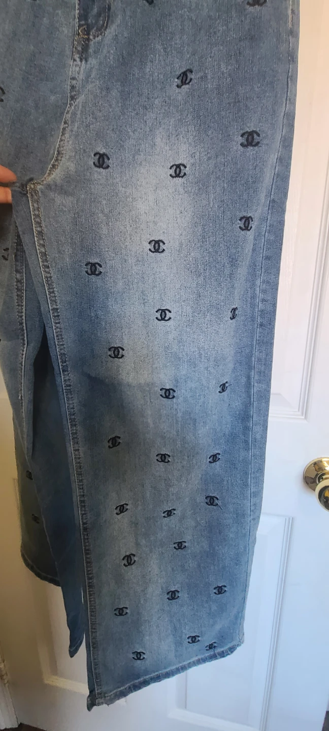 SL Blue Denim Jeans with Pattern