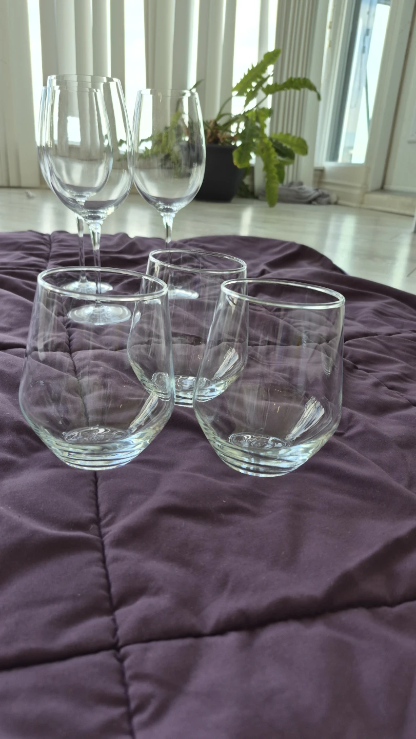 Wine glasses. All must go