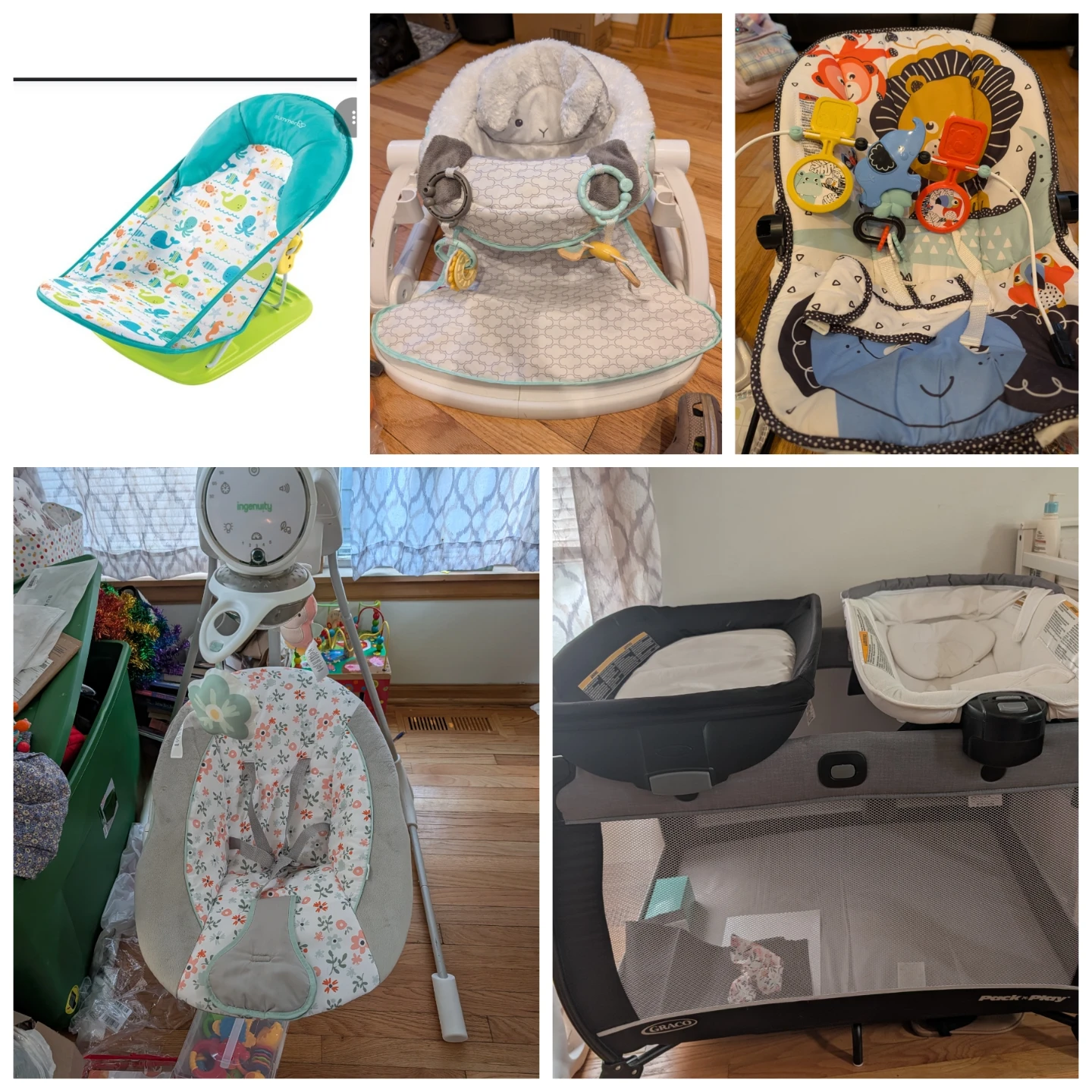 Baby Gear Bundle: Swing, Bouncer, and Pack 'n Play