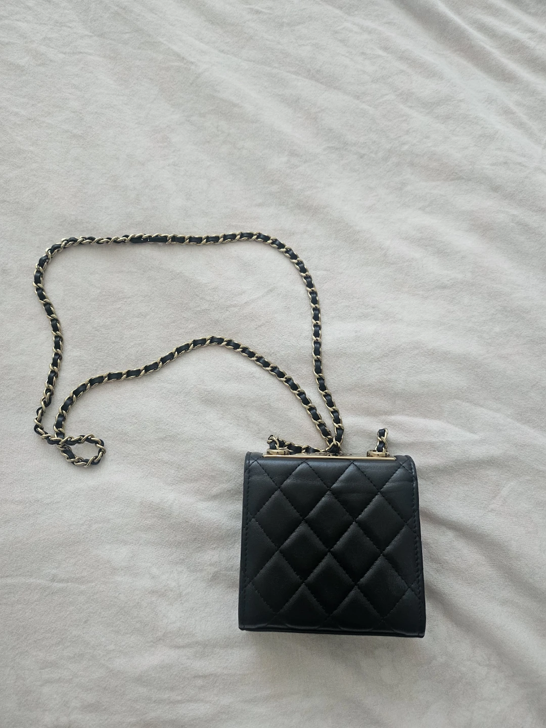Chanel Quilted Black Leather Mini Chain Bag - photo 5