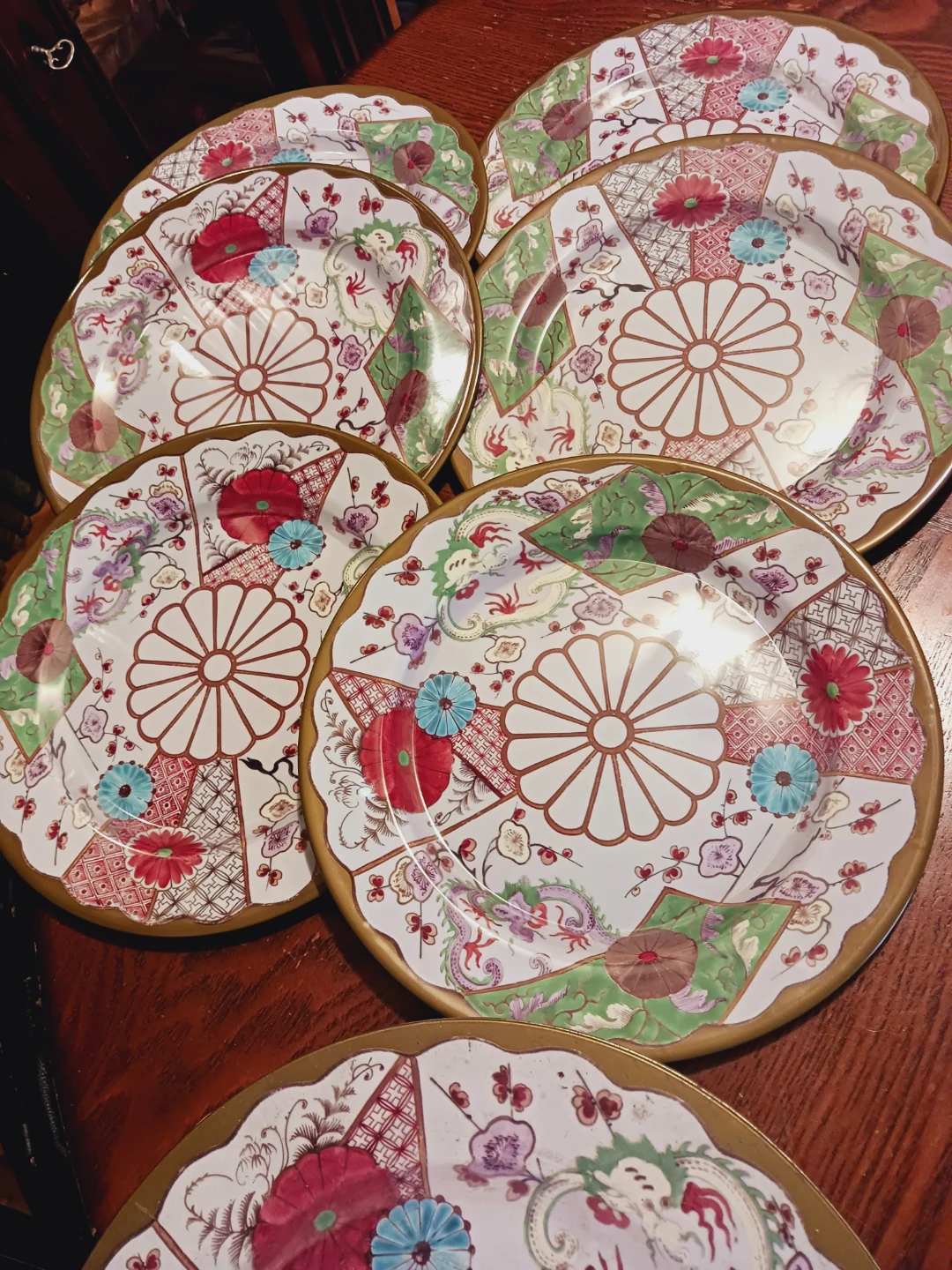 2007. Set of 6 MMA English Imari Tin Plates - photo 2
