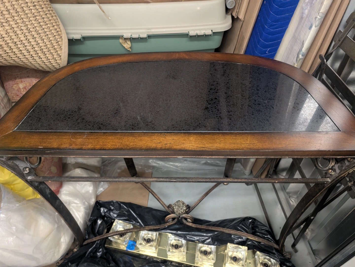 Half-Moon Console Table with Granite Top - photo 2