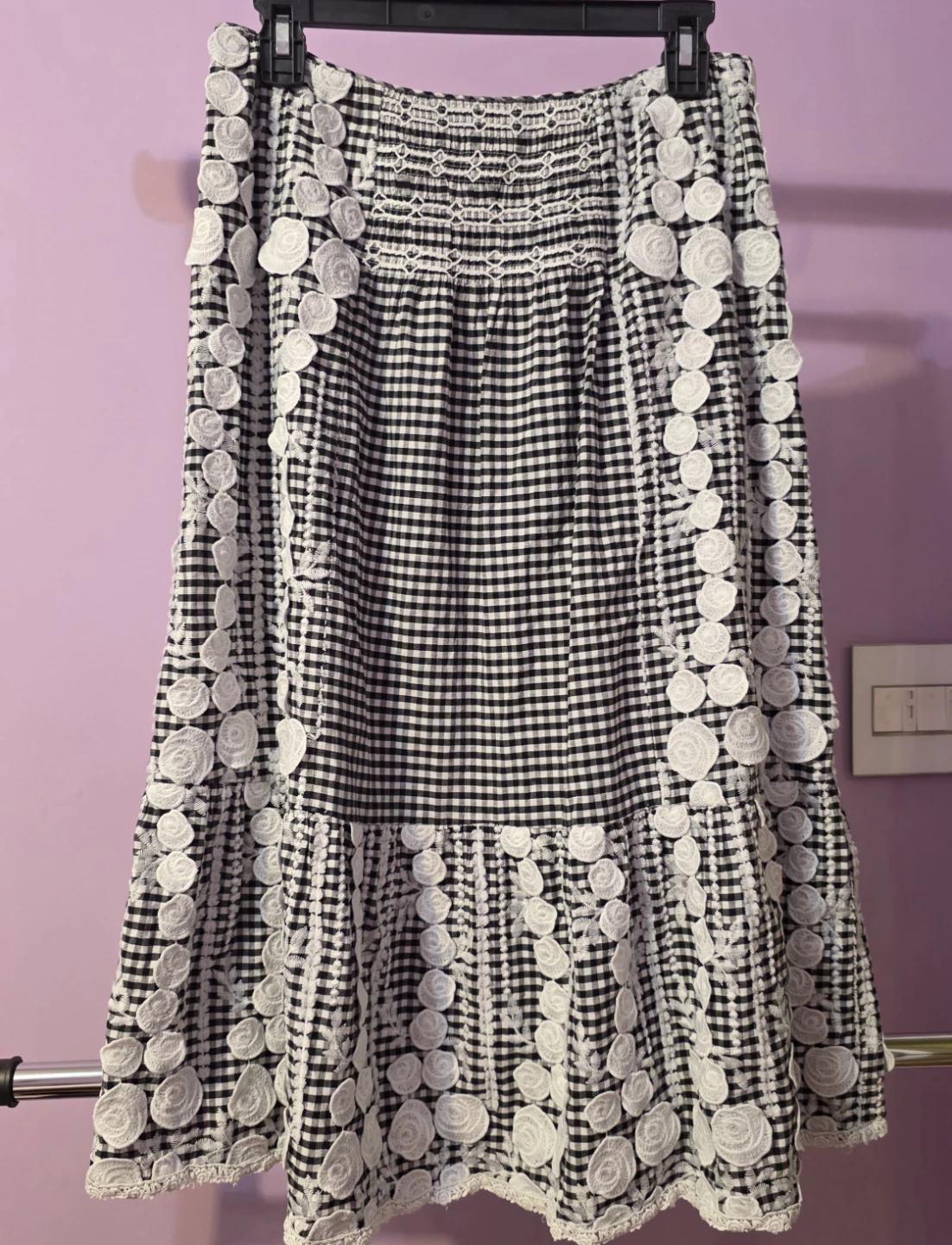 Anna Sui Anthropology Gingham  A line Skirt size 8