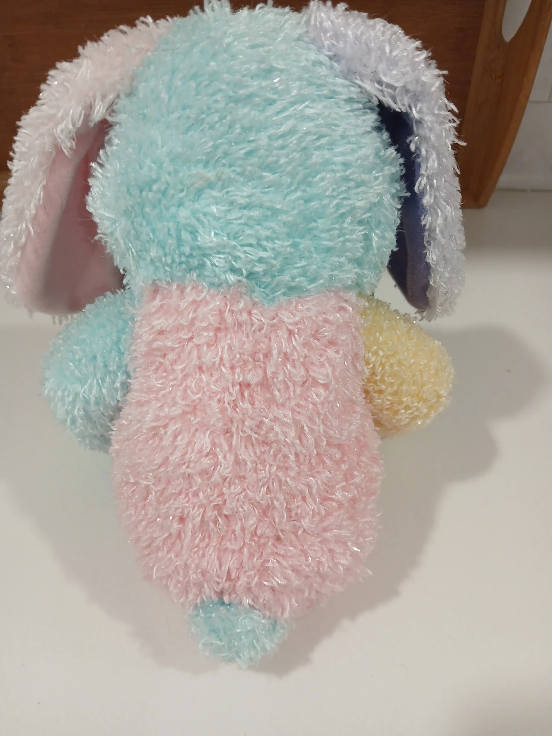 Pastel Patchwork GlitterPlush Bunny like New🏈 - photo 2