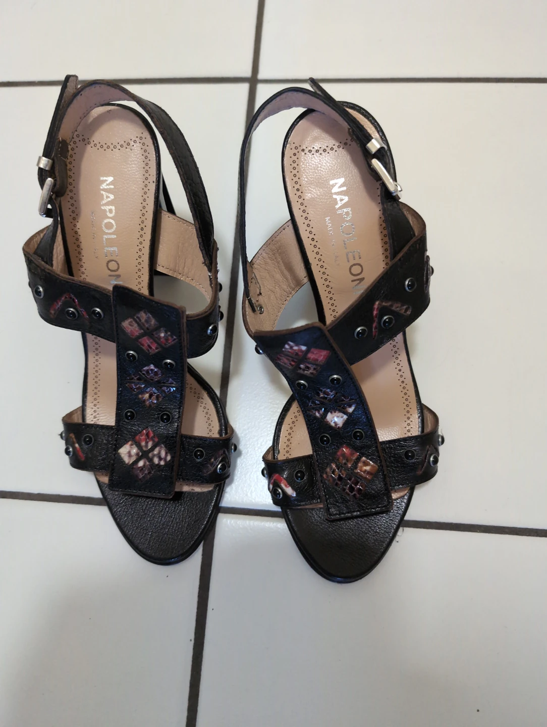 NAPOLEON Women's Black Heeled Sandals