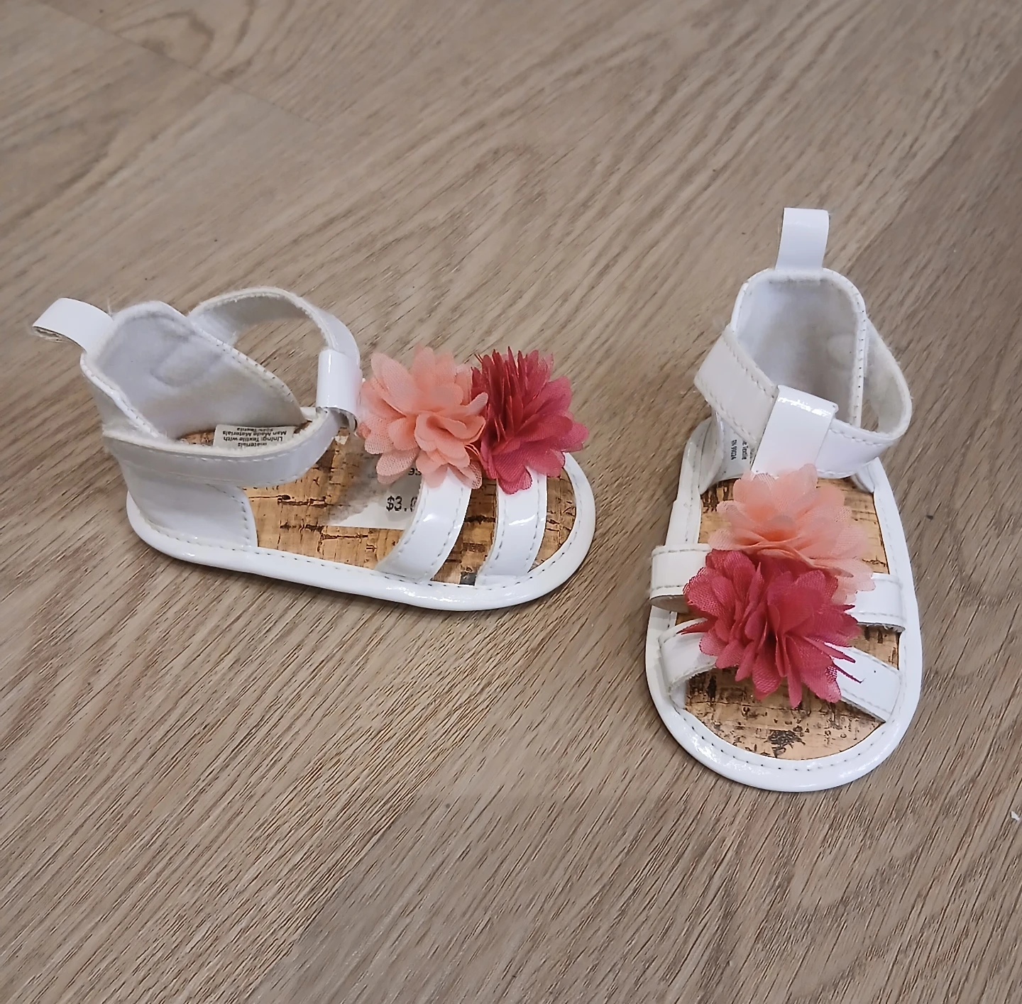 Toddler Girls Floral Sandals White