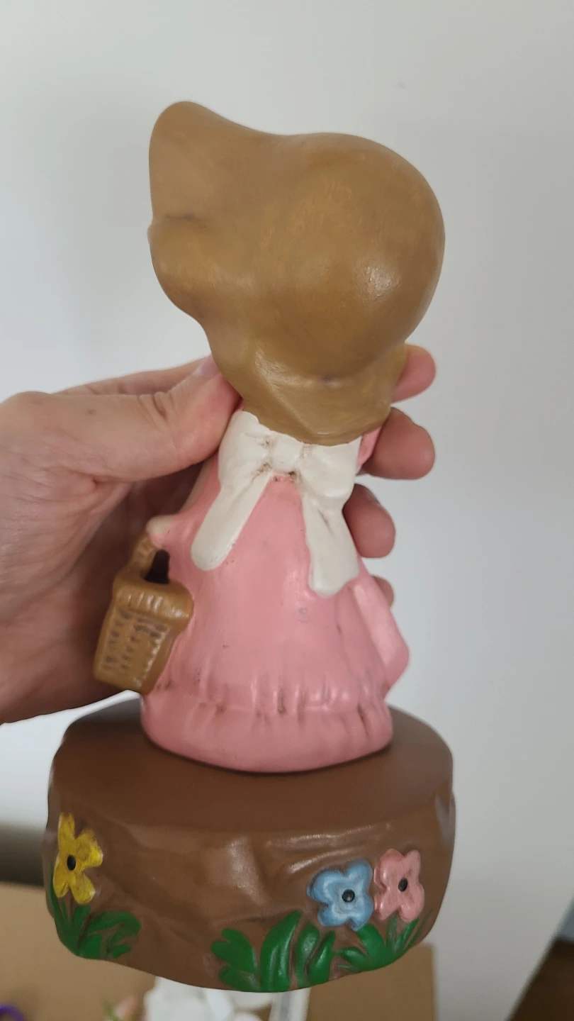 Vintage Ceramic Girl Figurine with Basket - photo 3