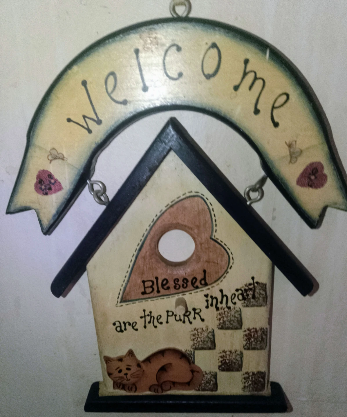 Welcome Home Cat Themed Wall Sign