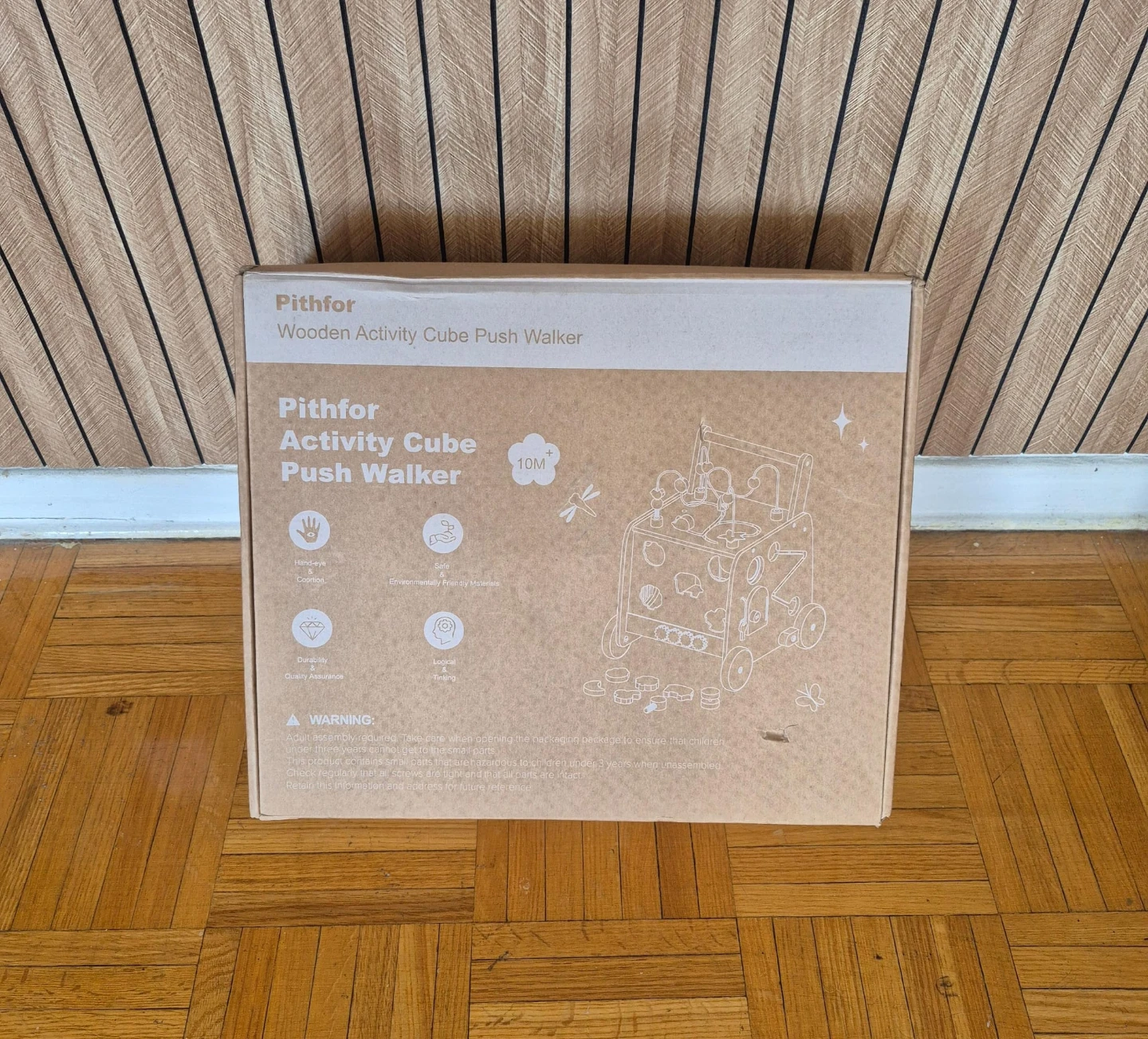 Pithfor Wooden Activity Cube Push Walker - photo 2