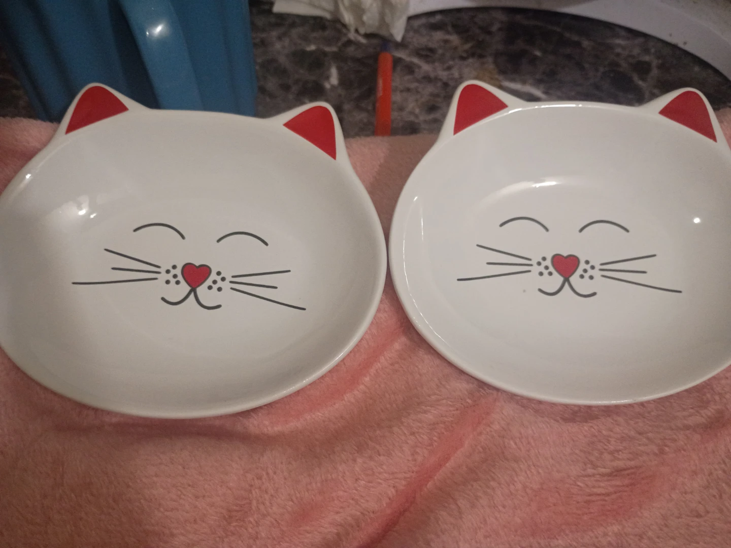 Set of 2 Cat Face Ceramic Bowls - photo 2