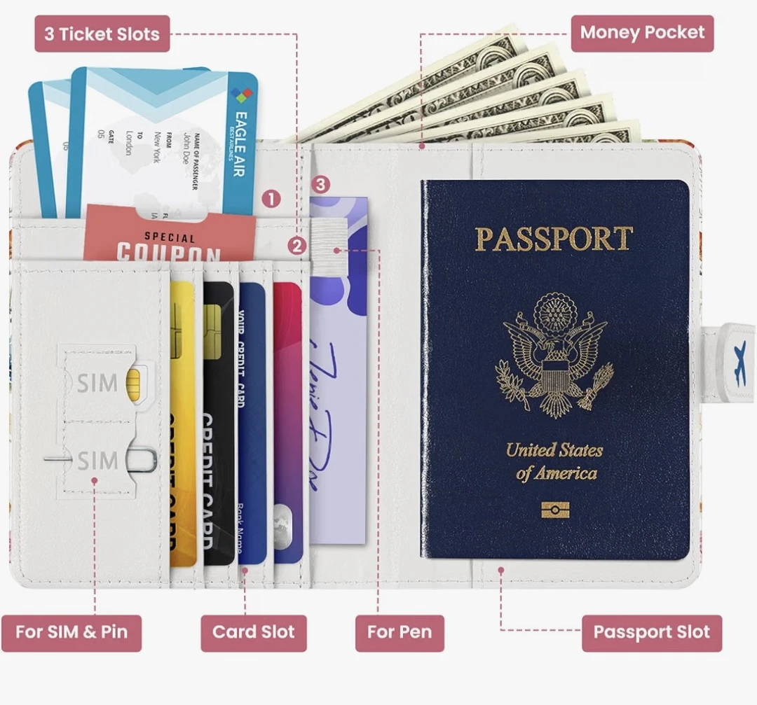 Floral Passport Holder Wallet Organizer RFID - photo 2