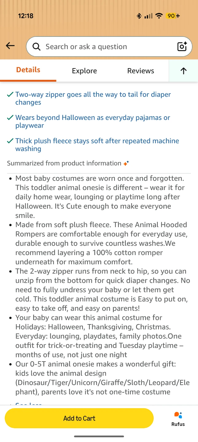 TONWHAR Green Dinosaur Romper Jumpsuit 12-18 Months - photo 5