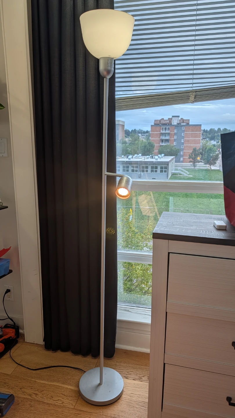 Silver Torchiere Floor Lamp with Reading Light