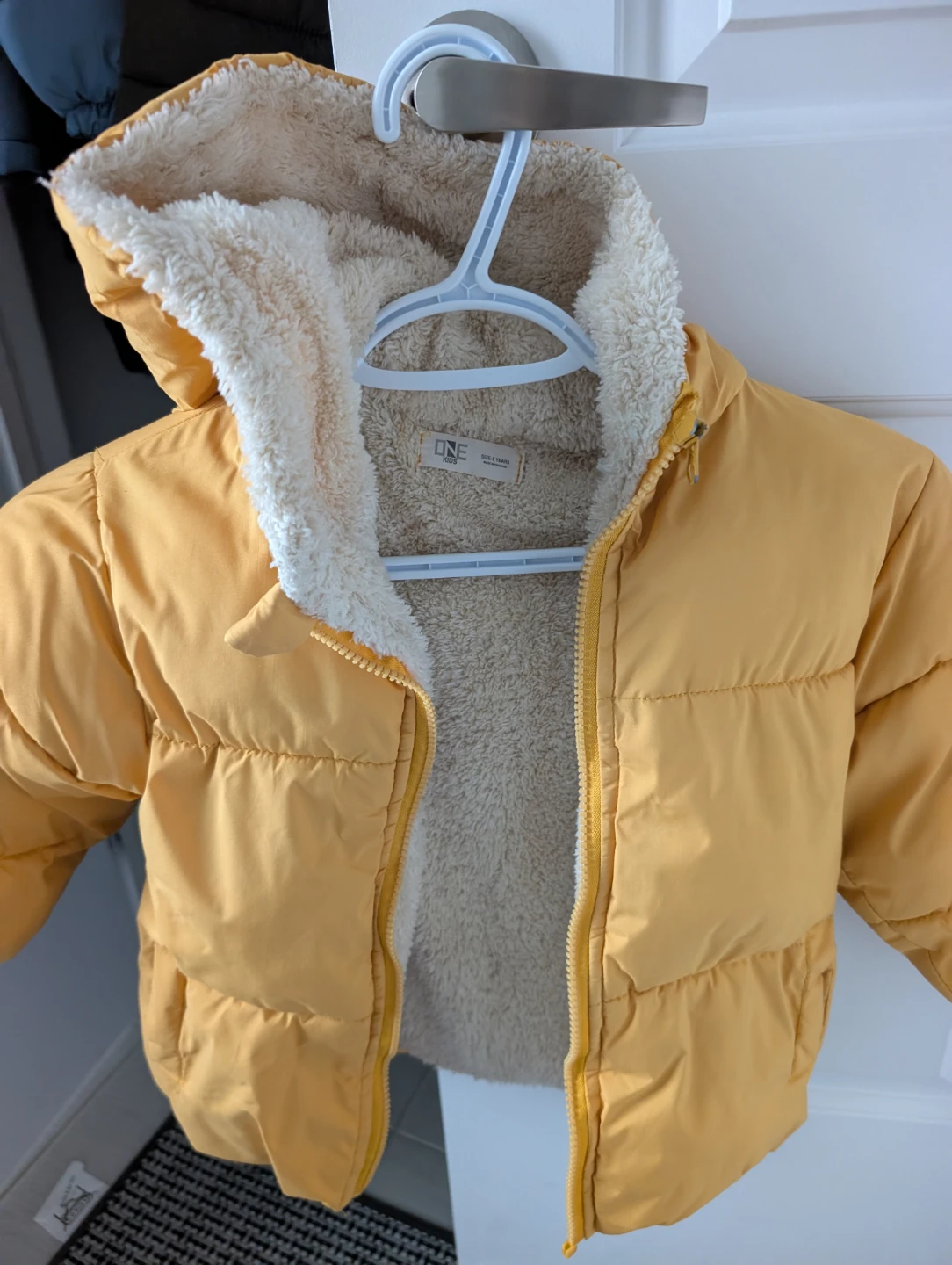 One Kids Yellow Puffer Jacket