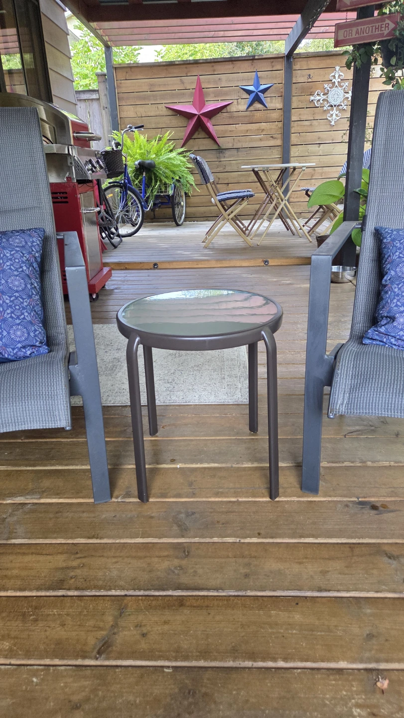 Two Patio Chairs and Matching Side Table - photo 3