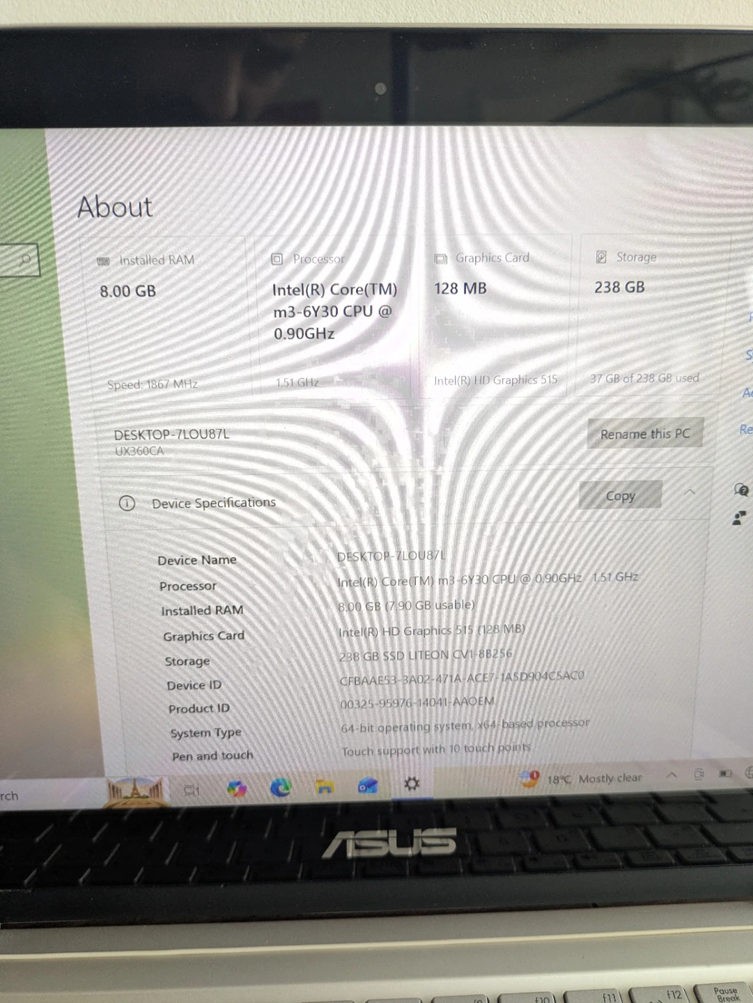 Asus UX360 laptop - busted hinges - photo 2