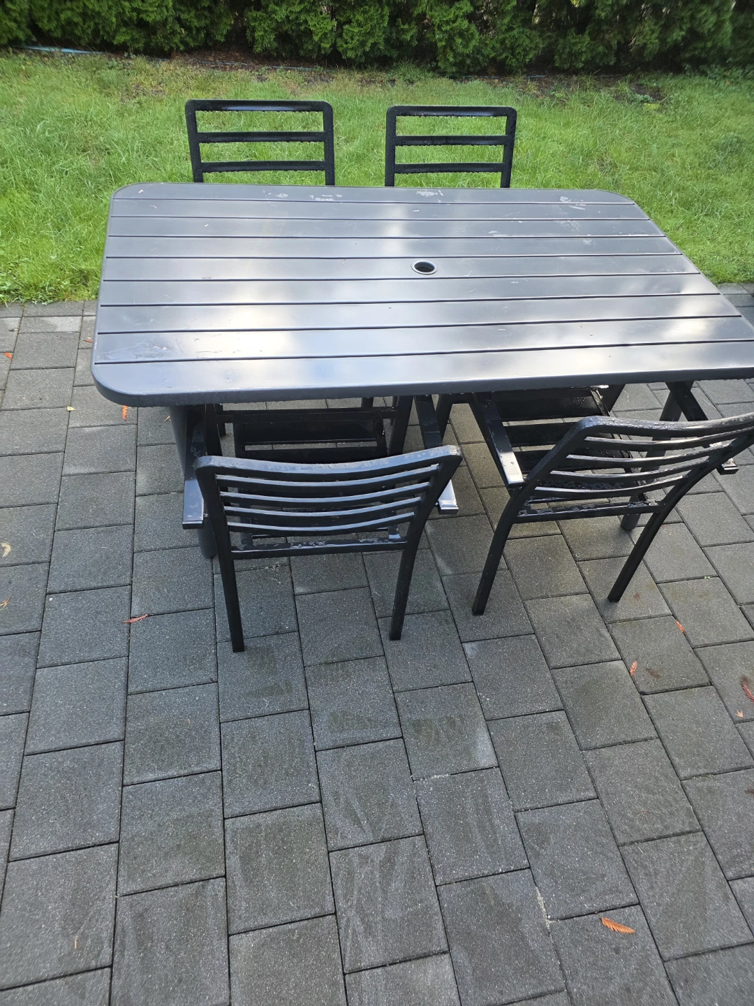 Black Metal Patio Dining Set