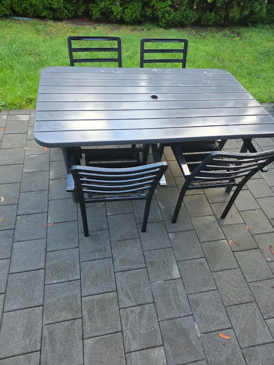 Black Metal Patio Dining Set