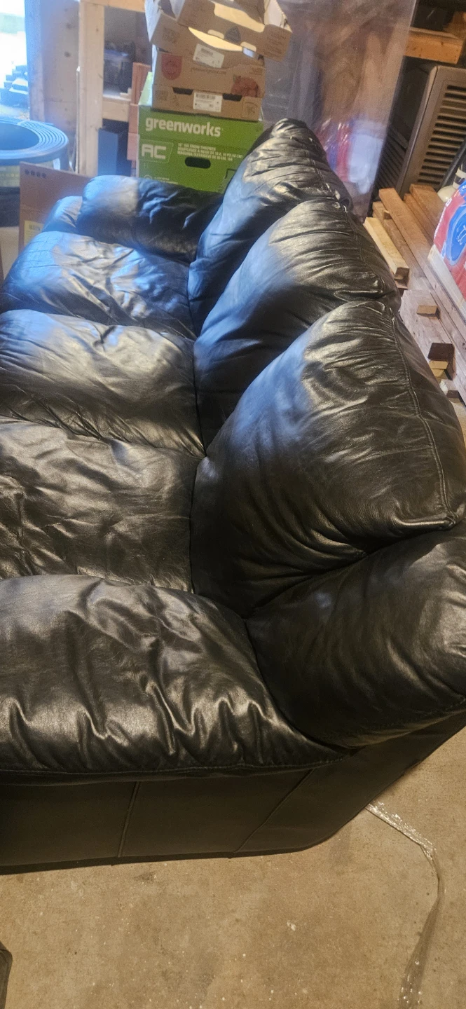 Black Leather Sofa - photo 3