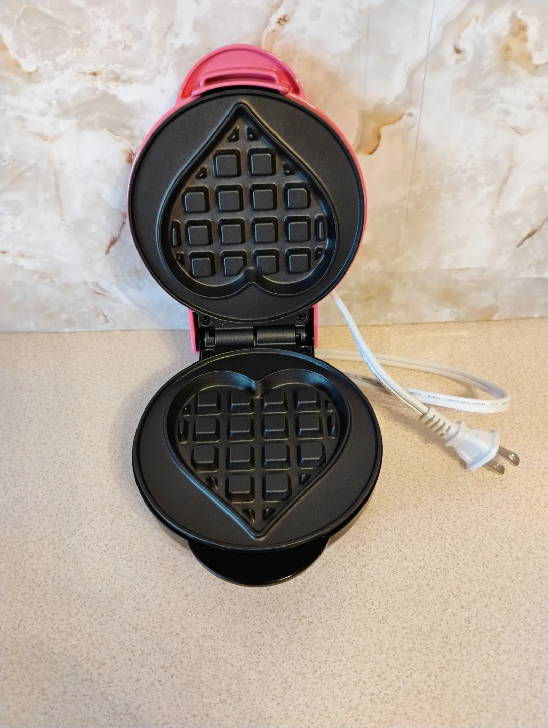 “MY MINI” PINK HEART-SHAPPED WAFFLE MAKER - photo 3