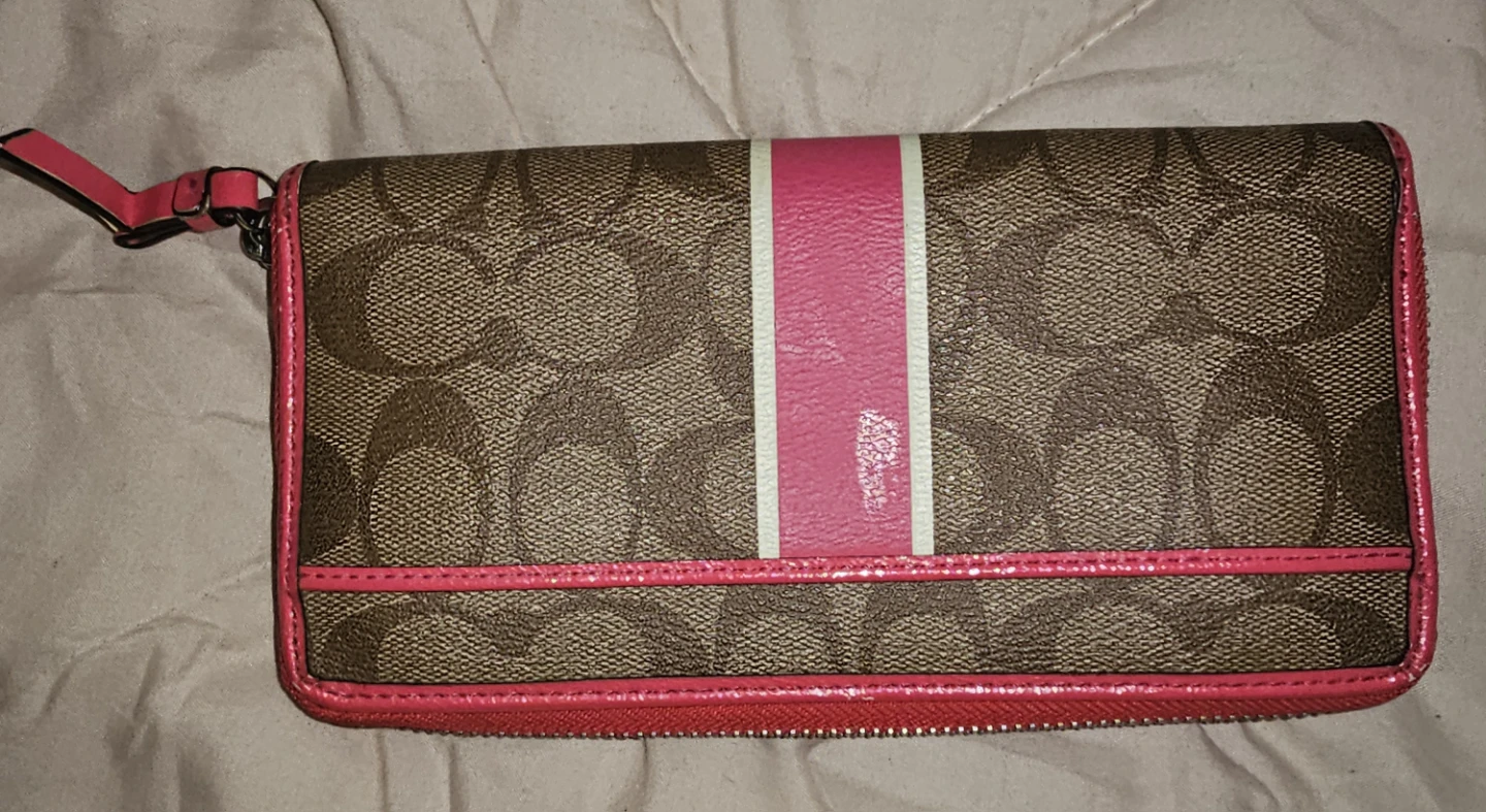 Coach Signature Stripe Wallet and Wristlet Set - photo 2