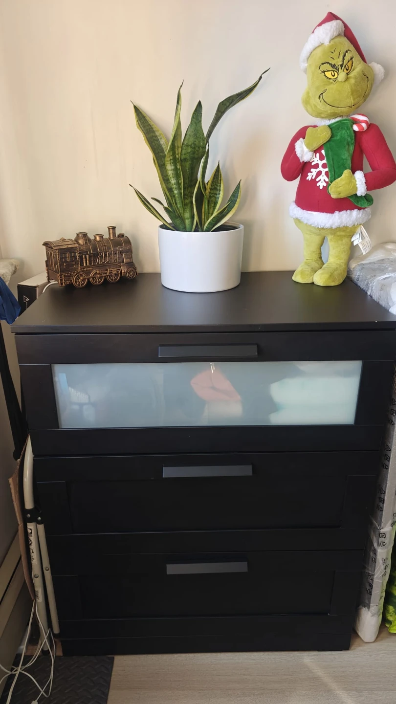 Black 3-Drawer Dresser - photo 2