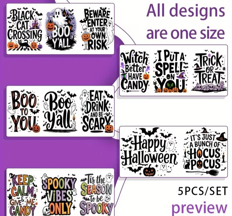 Halloween Tumbler Decals - 5 Designs - photo 2