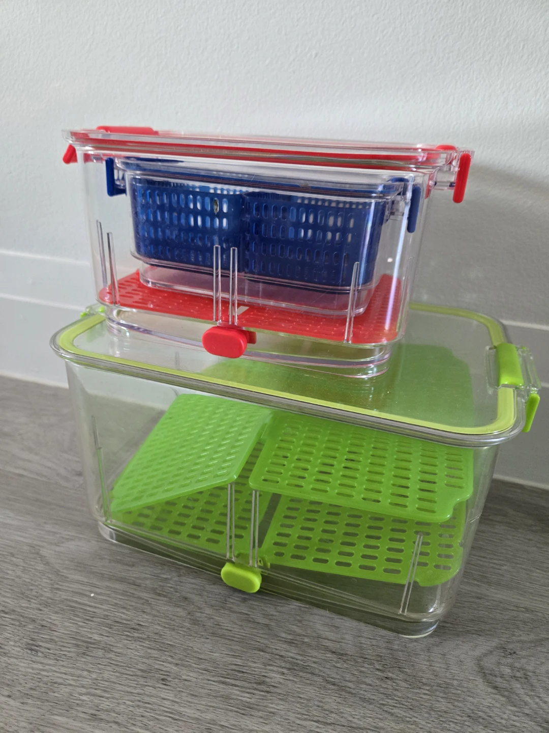 Set of 3 Plastic Produce Storage Containers