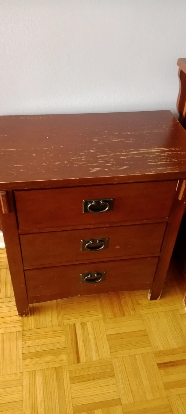 Three-Drawer Wooden Nightstand