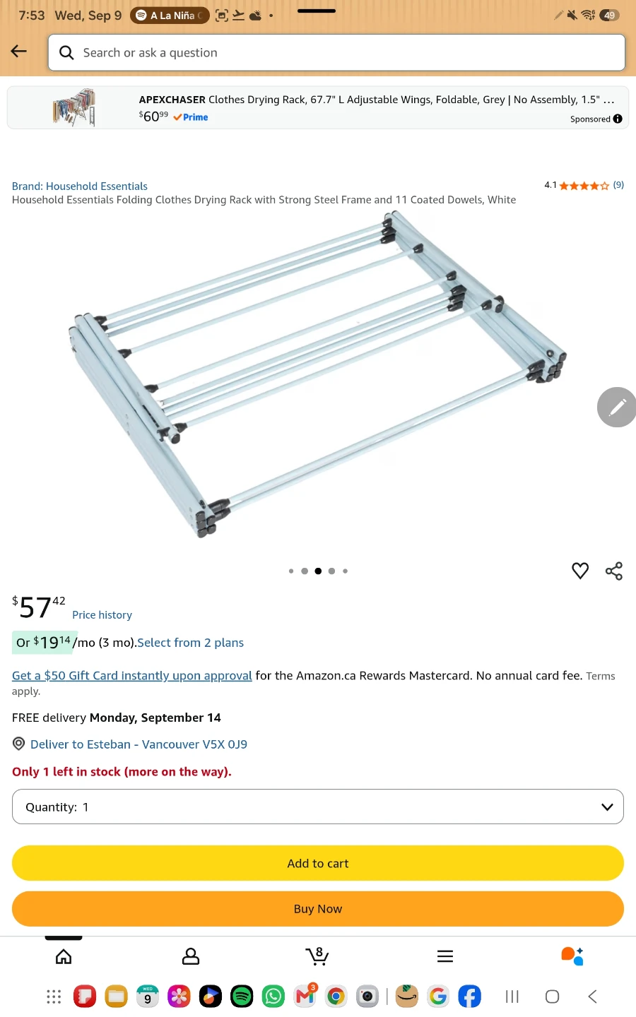 Household Essentials Folding Clothes Drying Rack - photo 2