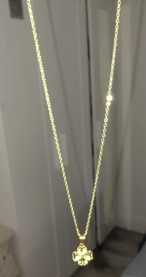 Xinke 24K Gold-Plated Clover Necklace 🏈 - photo 3