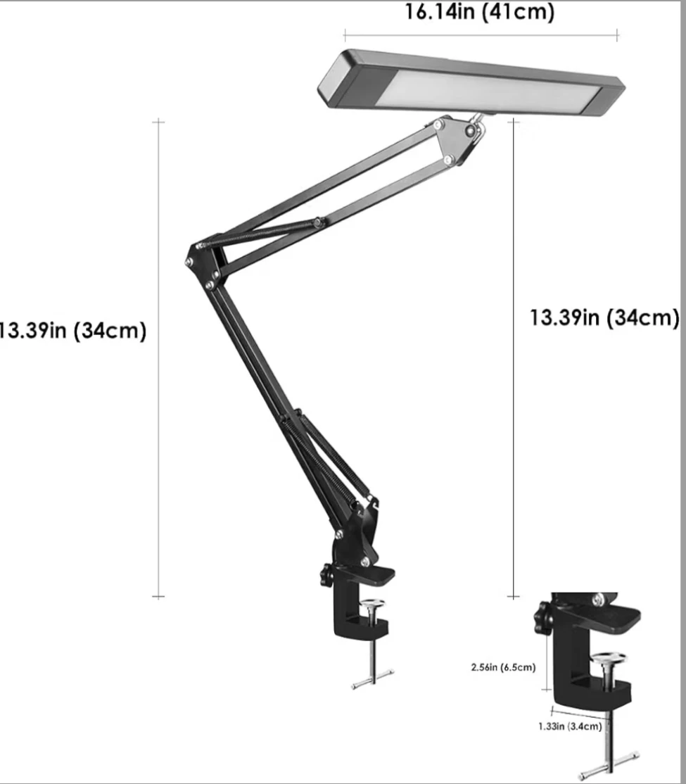 Black Swing Arm Desk Lamp - photo 2