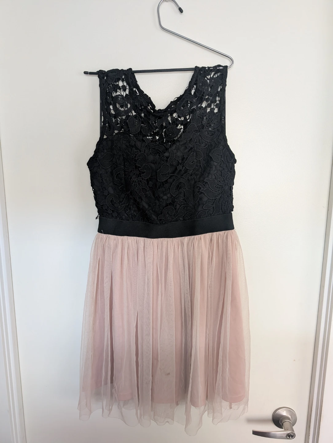 Forever 21 Black Lace and Pink Tulle Dress