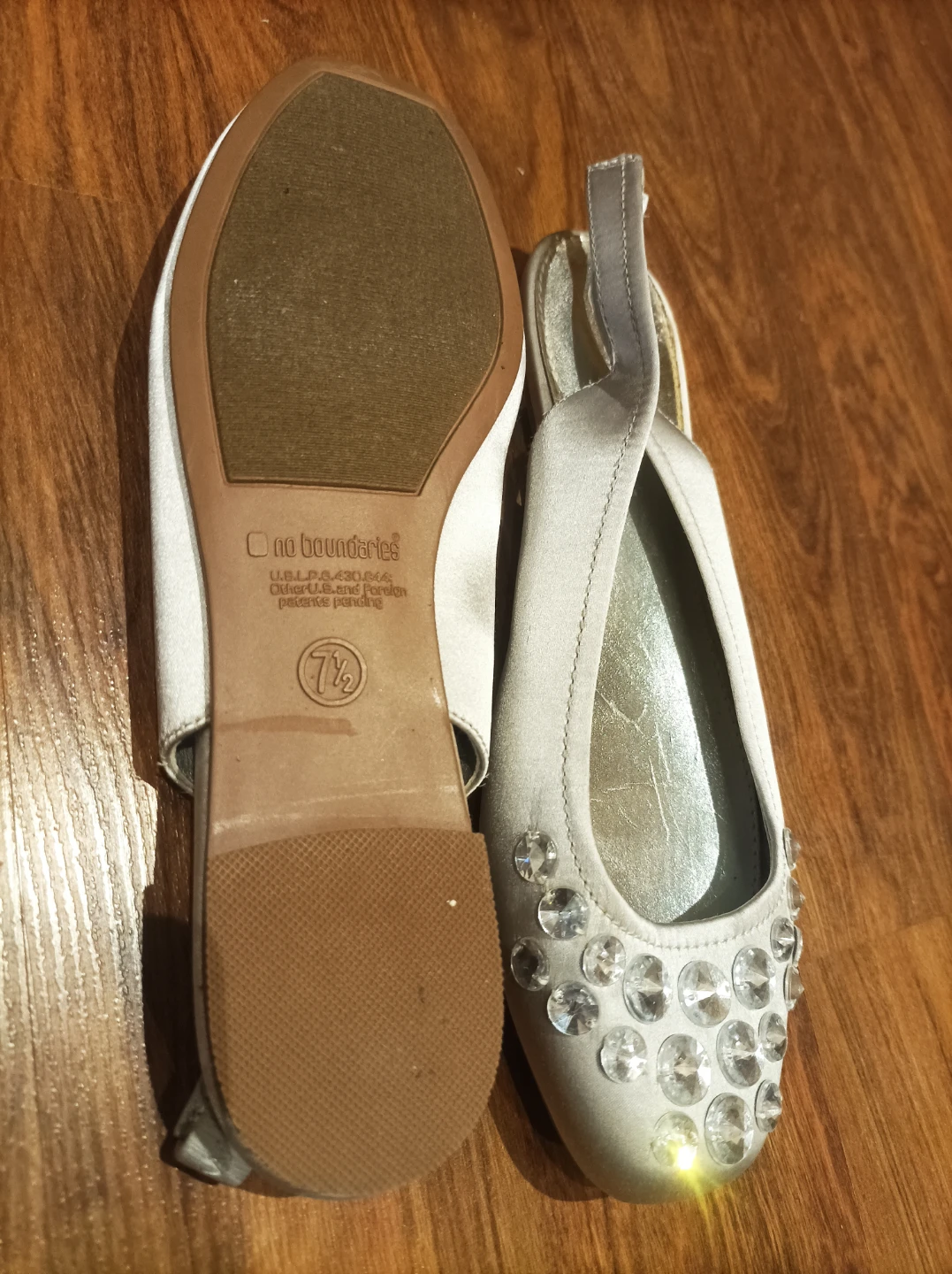 No Boundaries Rhinestone Slingback Flats Size 7.5