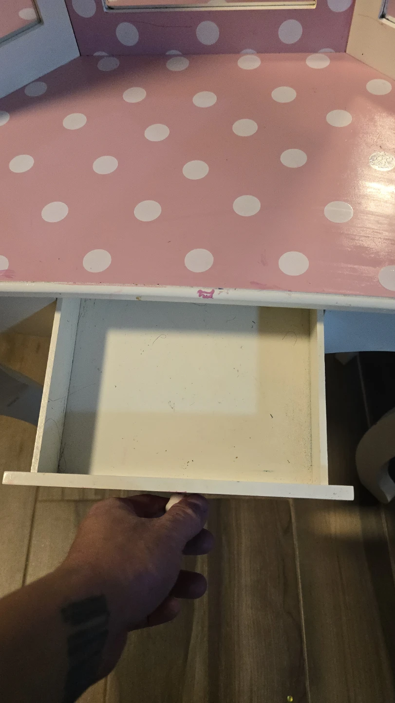 Kids Pink Polka Dot Vanity Table - photo 2