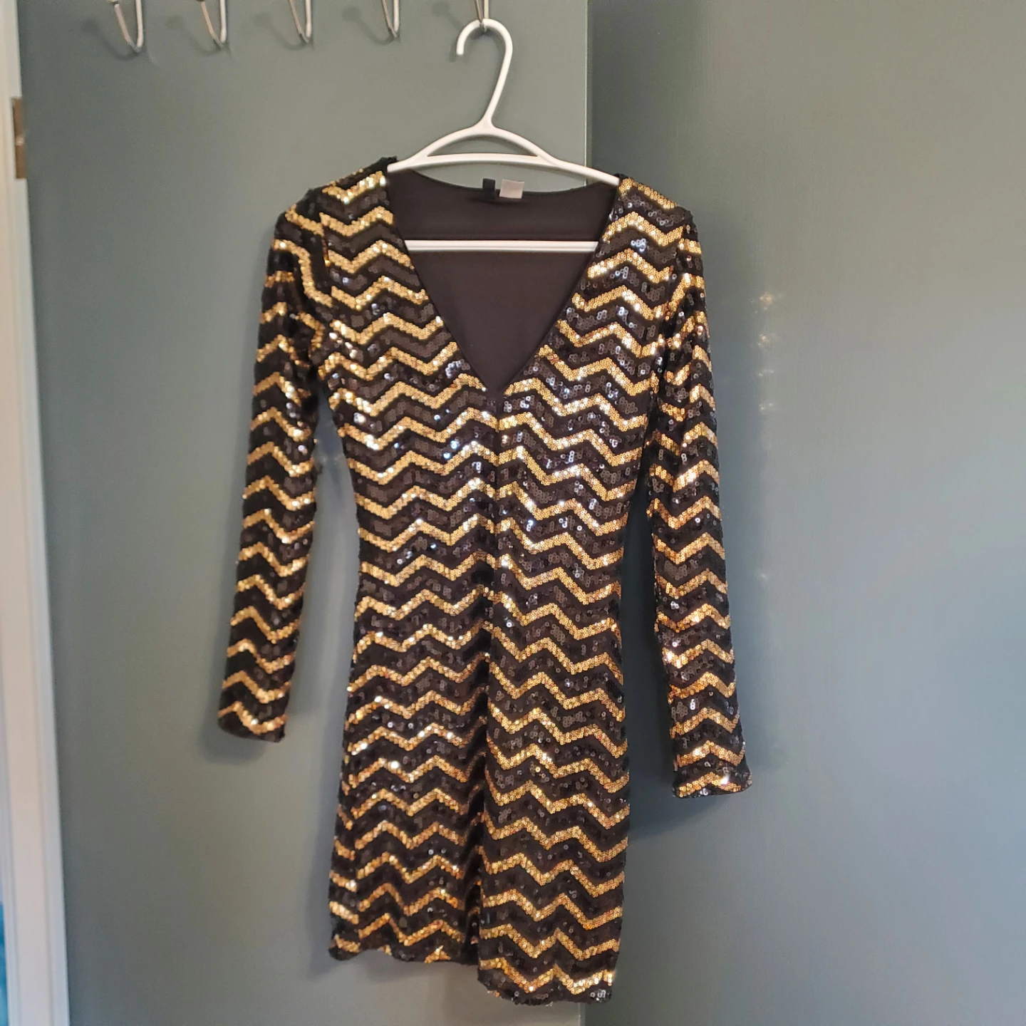 H&M Black and Gold Sequin Dress