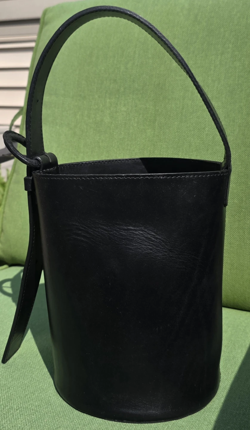 Crescioni Black Premium Leather Dune Bucket Bag black - photo 2
