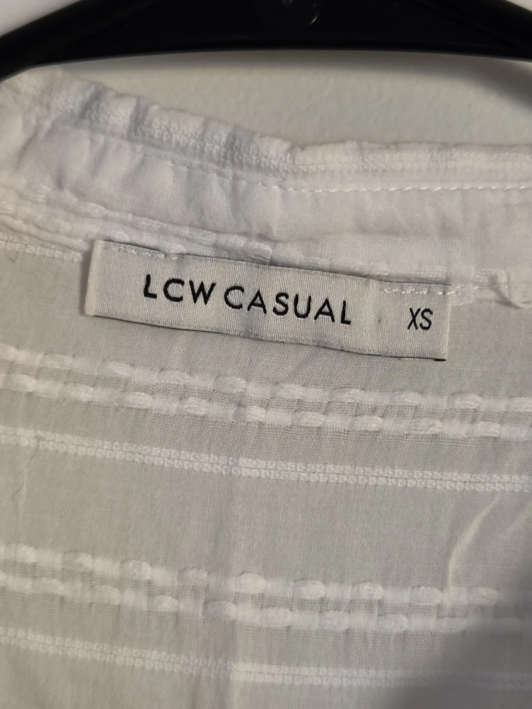 🏈 LCW Casual White Striped Button-Down Shirt XS 🏈 - photo 3